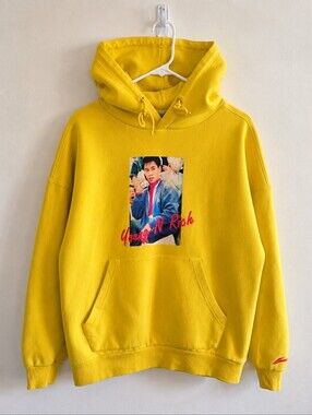 Li-Ning Young N Rich Hoodie Men's M Yellow Retro Graphic Streetwear Gymnast 90s